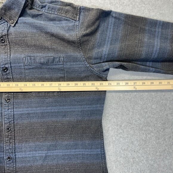 Eddie Bauer Flannel Shirt Men’s Large Blue Gray Plaid Relaxed Fit Button Down - Picture 9 of 11